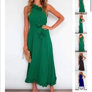 Pameladress One Shoulder Tie Waist Ruffle Dress